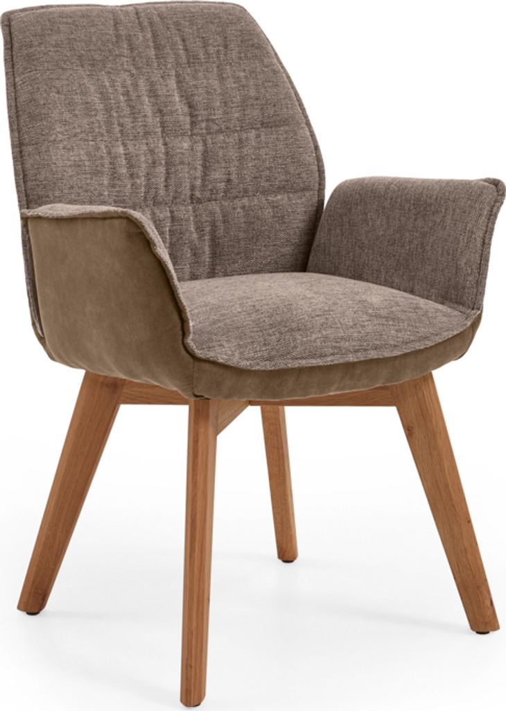 Niehoff Sitzmöbel Gent Schalen-Armlehnenstuhl - Eichengestell/Stoffbezug