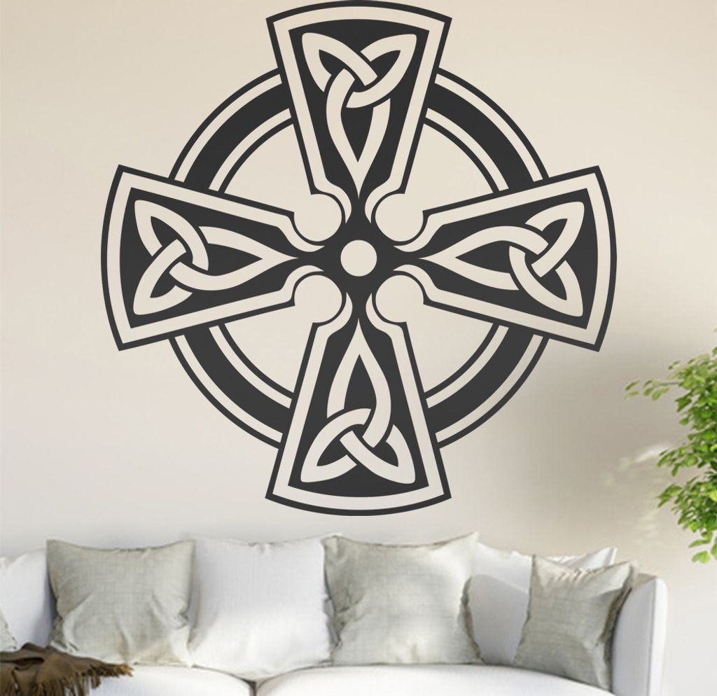 Kreuz - Ornament Wandtattoo in 6 Größen - Wandaufkleber Wall Sticker - Dekoration, Küche, Wohnzimmer, Schlafzimmer, Badezimmer