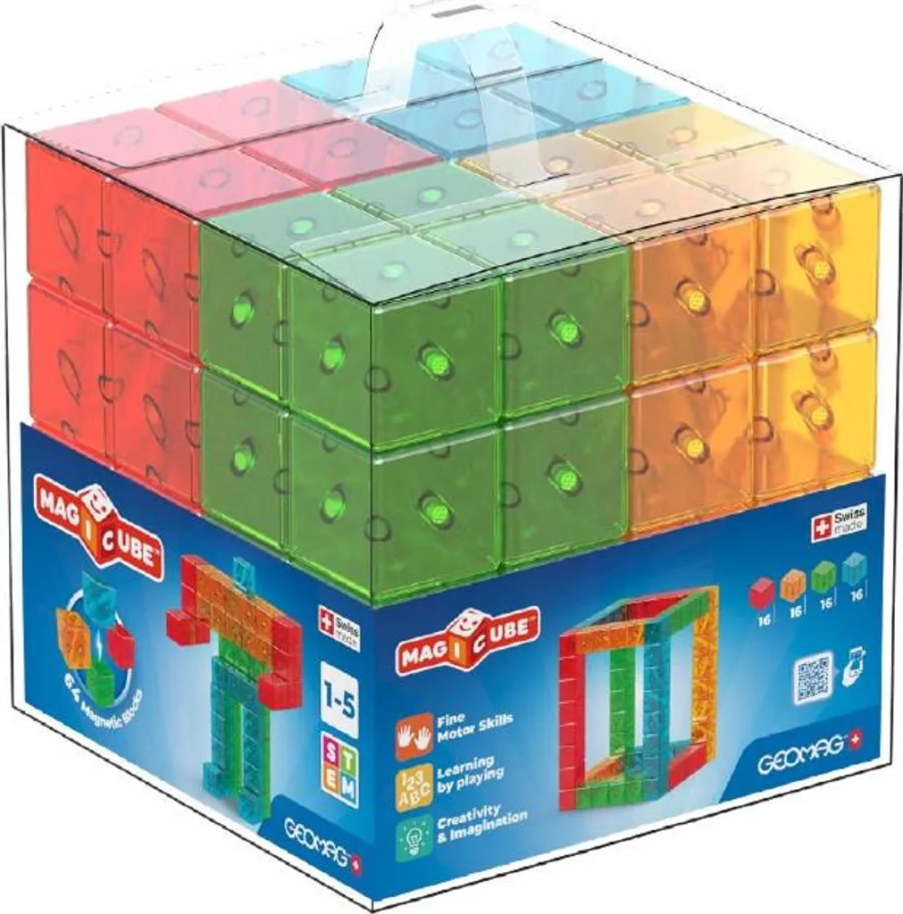 Magicube Gem Colors Crystal 64 Pièces : Jouet d'Éveil Magnétique Idéal