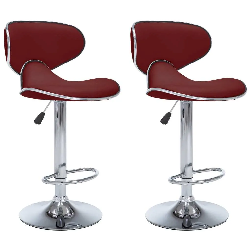 Offerta Sgabelli Bar vidaXL Rosso Vino 2 Pezzi | Similcuoio Facile Pulizia