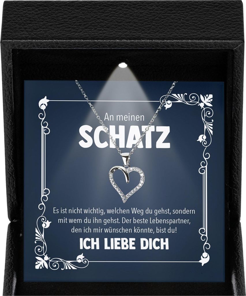 22Feels Damen Schmuck Ich Liebe Dich Geschenk - Silber 925/000 Herz Halskette - Frauen Hochzeitstag Ehefrau Schatz Valentinstag für Sie Jahrestag ...
