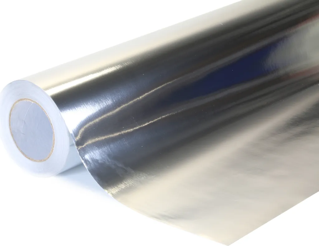 Vinyle covering argent chromé 152x700cm adhésif pour intérieur/extérieur