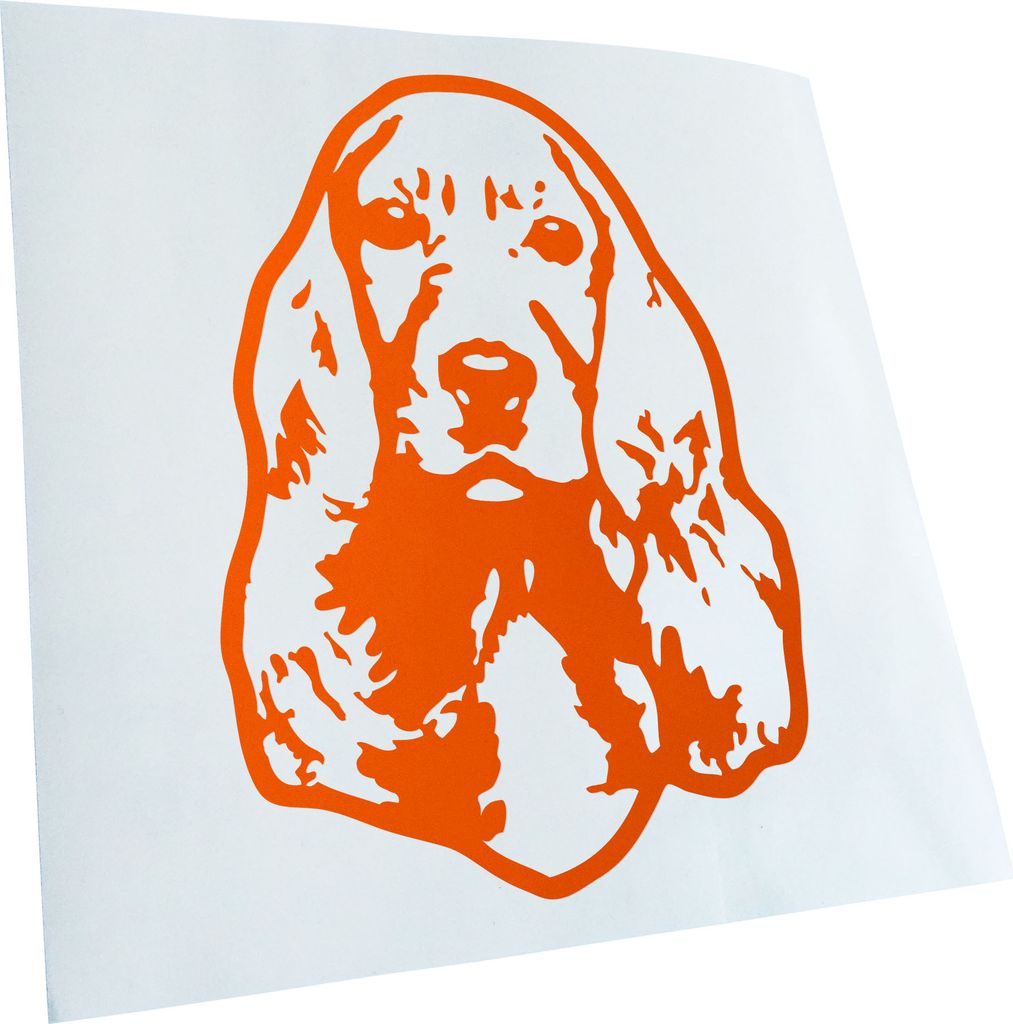 Kiwistar - Autoaufkleber - Cocker spaniel Hund - Orange - 60x43cm - Aufkleber für Auto, Laptop, Fahrrad, LKW, Motorrad mehrfarbig JDM Decal Racing