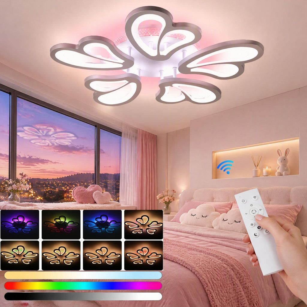 58W Herz LED Deckenleuchte mit RGB Backlamp, Dimmbare mit Produktbild 
