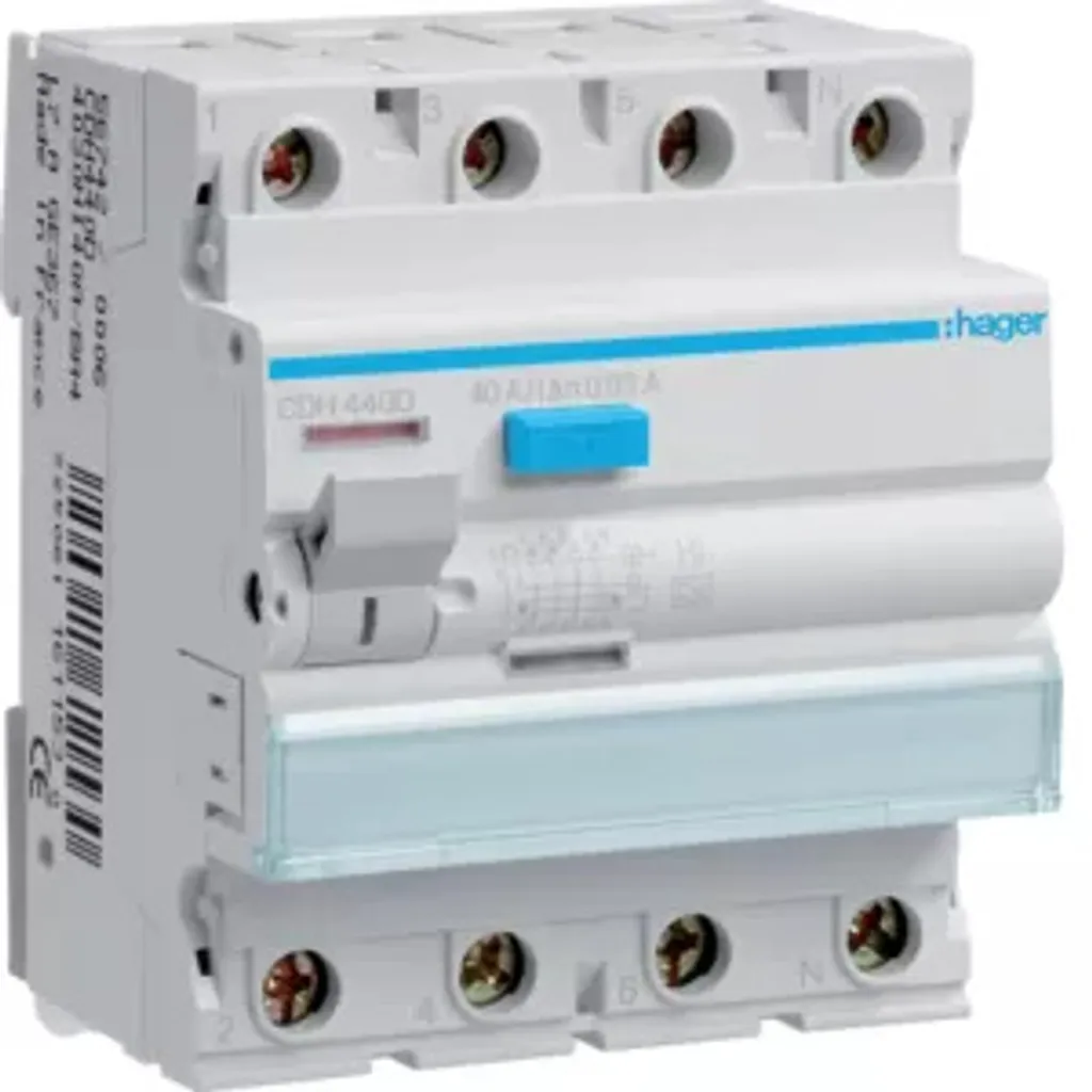 Hager CDH440D Disjoncteur différentiel 4 pôles 40A 30mA haute précision