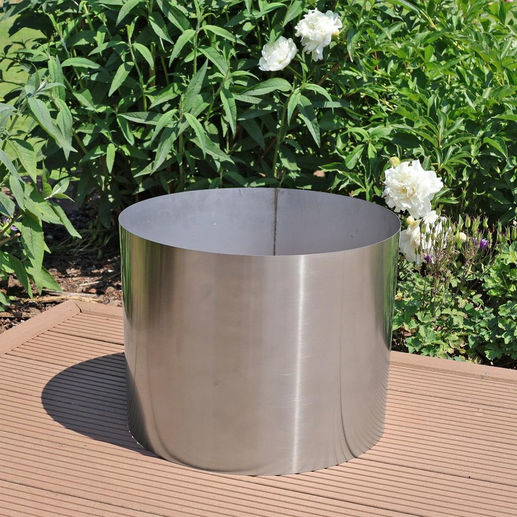 CLGarden Edelstahl Beckenumrandung Ø 46cm für 30 Liter Springbrunnen Becken Umrandung