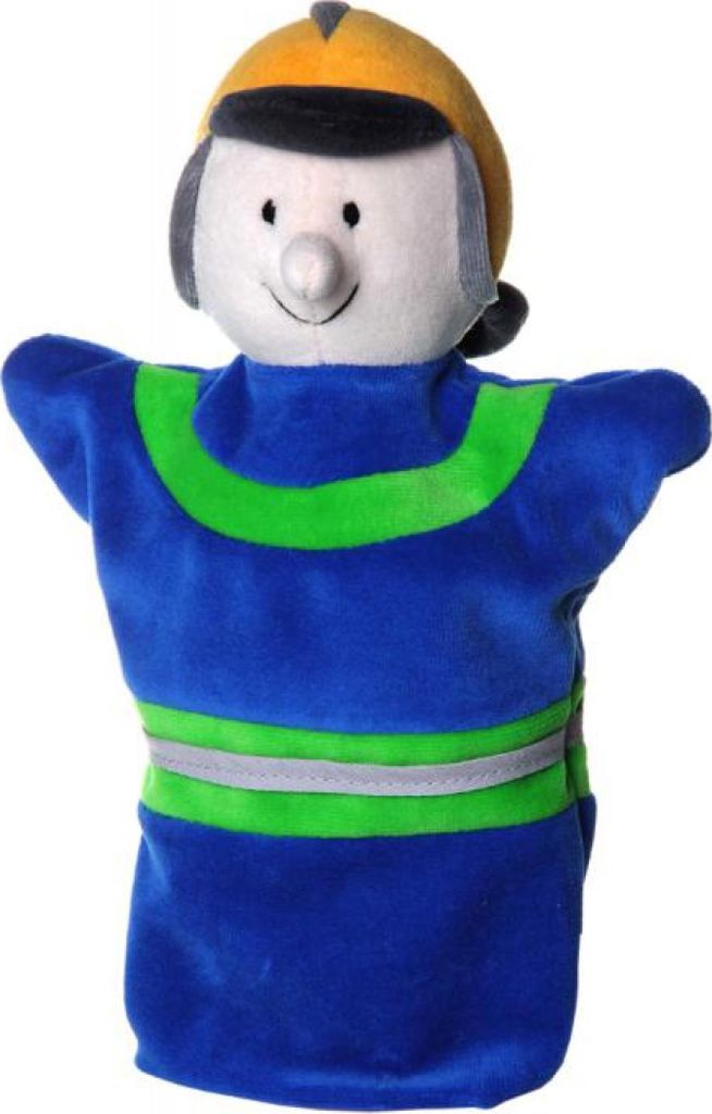 Handpuppe Feuerwehrmann 28 cm, waschbar, für Rollenspiele und Kinder ab Geburt