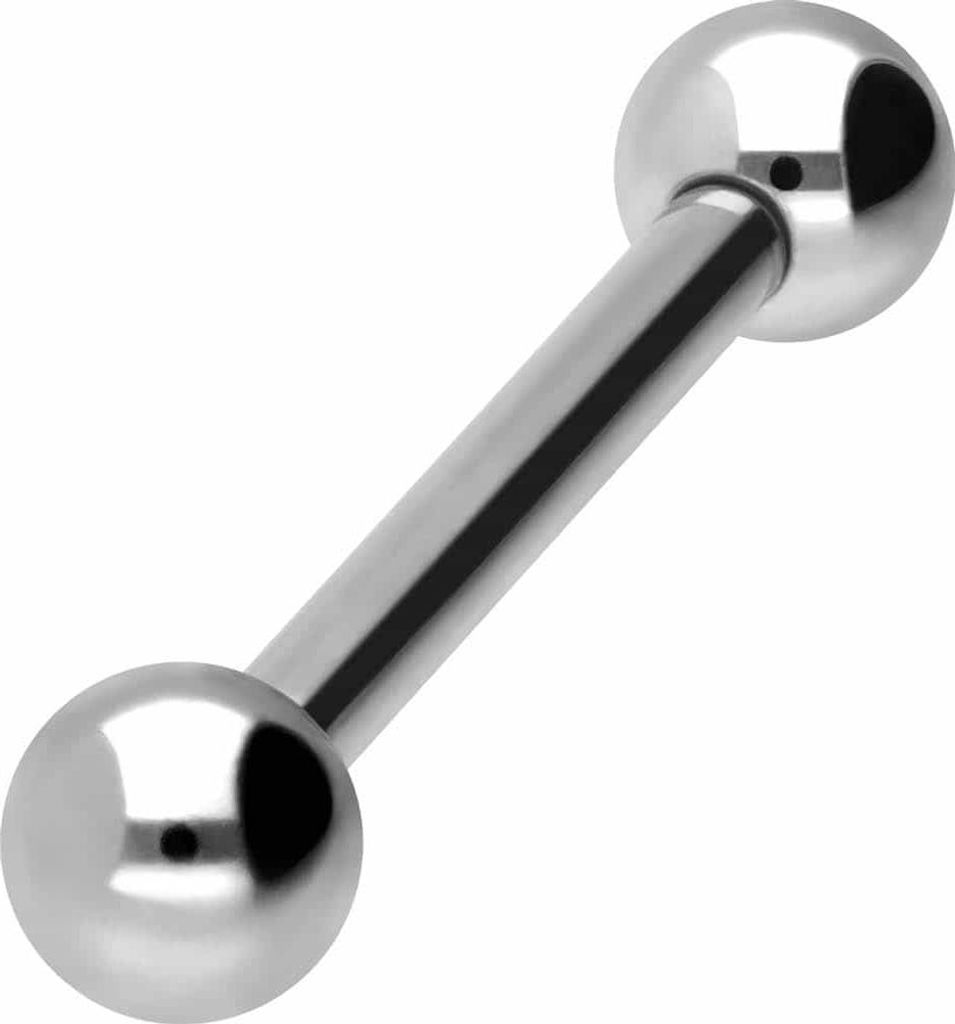 Zungenpiercing, Intim-Piercing Chirurgenstahl Barbell Silber Stablänge: 20mm + Stabstärke: 2,5mm + Kugelgröße: 6mm