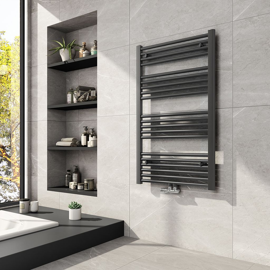 Meykoers Badheizkörper 1000x600mm Mittelanschluss 498 Watt Anthrazit, Handtuchtrockner Handtuchwärmer Design Heizkörper für Bad Heizung Radiato...
