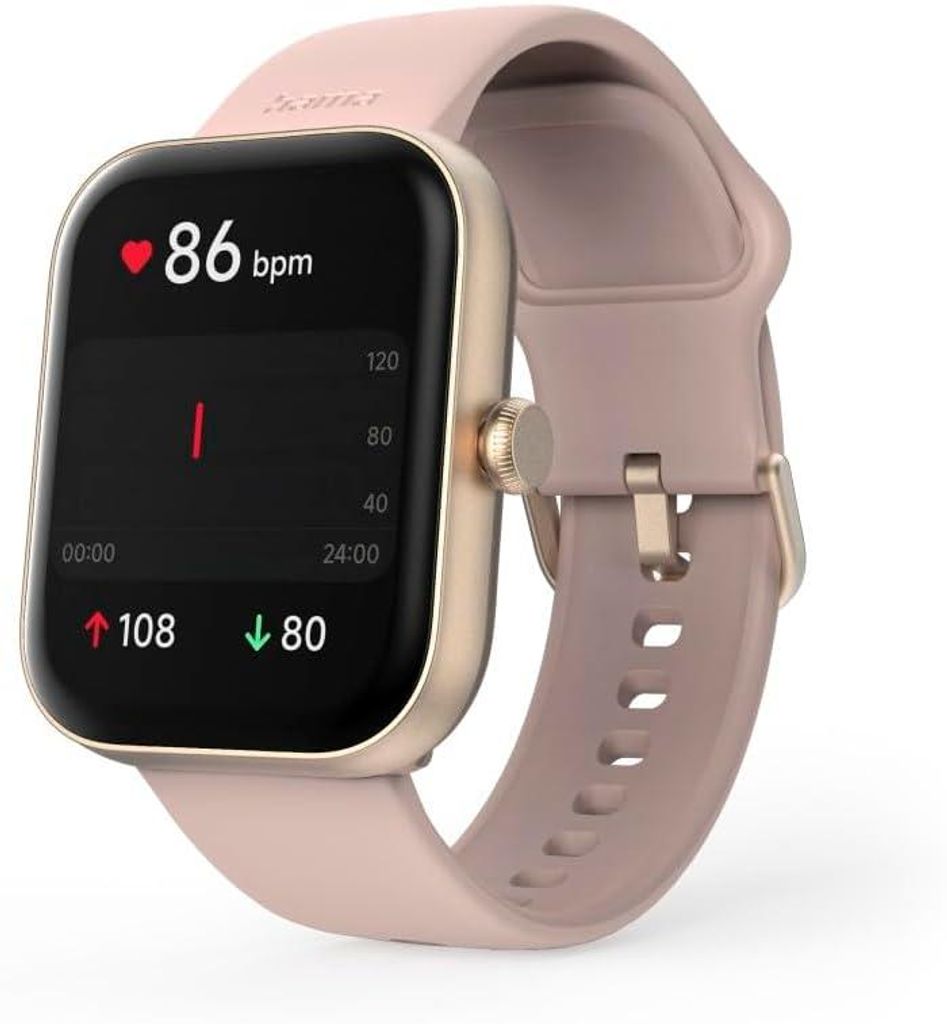 Hama Smartwatch 1.65 Zoll Fitness Uhr mit Telefonfunktion, Sprachassistent, 100 Sportmodi, Herzfrequenz, SpO2, Schlaf- & Aktivitätstracker