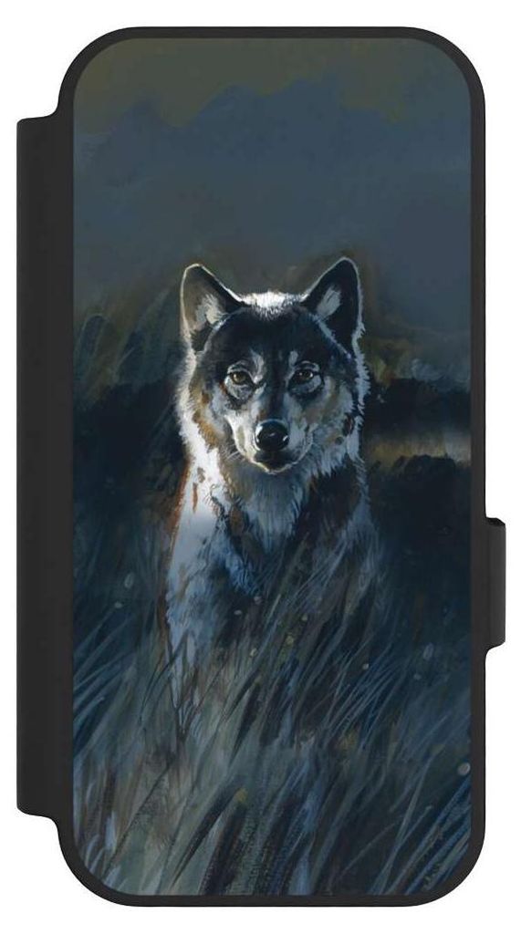NIVOCASE Klapphülle für Google Pixel 10 Pro Handyhülle aus Kunst Leder NIVOflip schwarz Malerei Natur Wolf