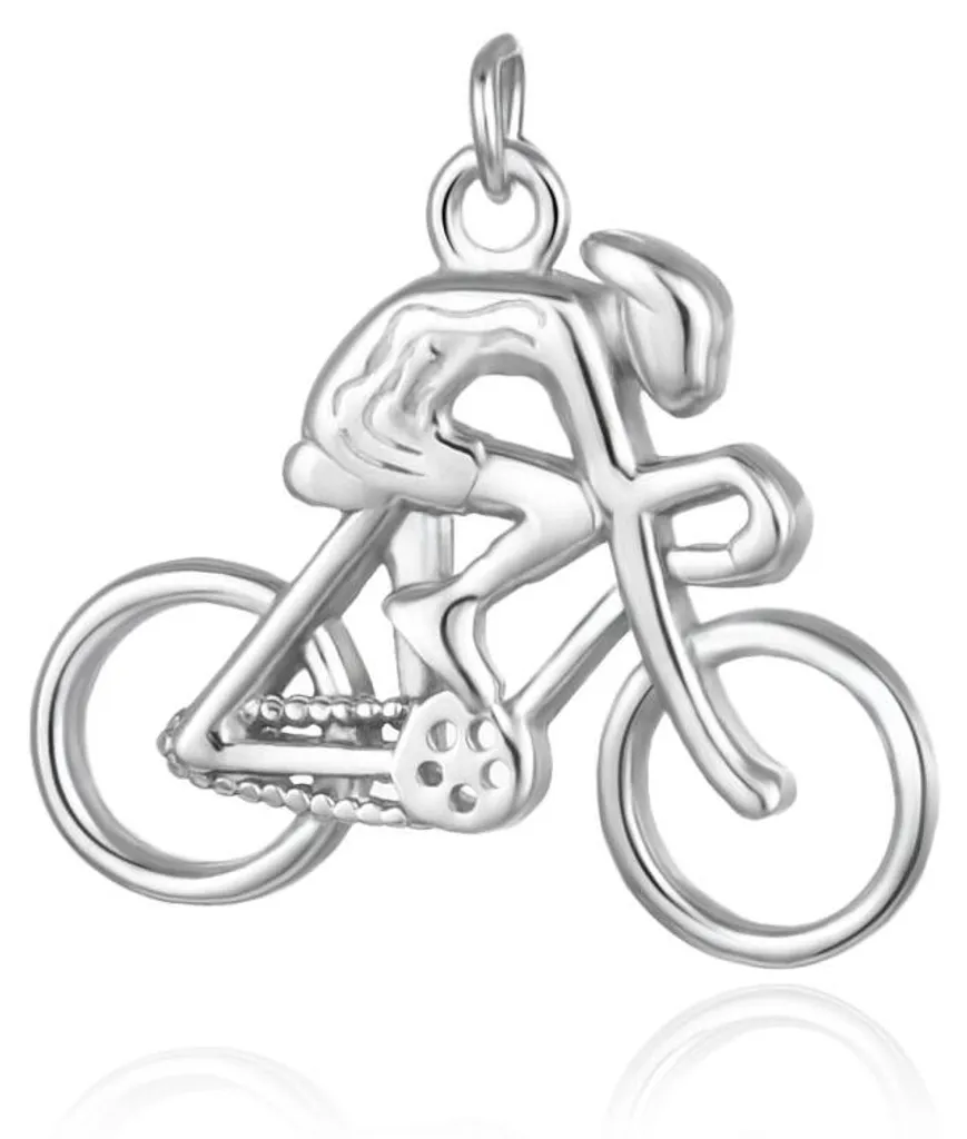 Pendentif argent cycliste AGH733M en argent massif 925 millième