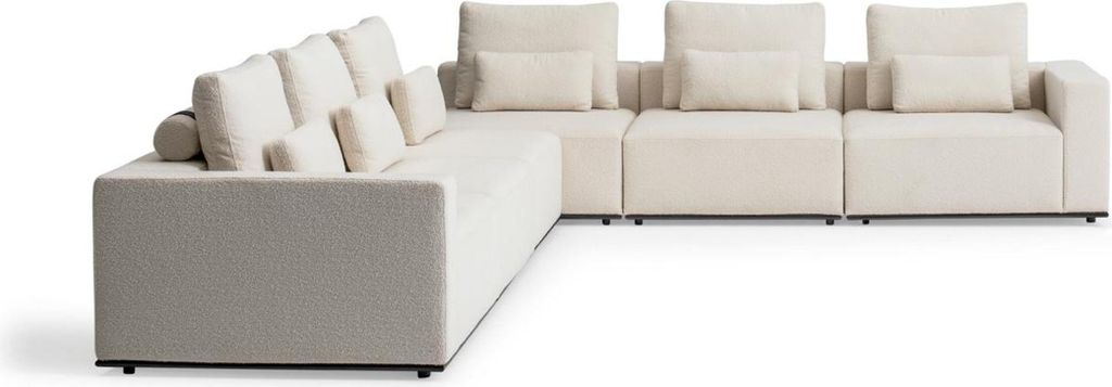 L-Form Weiße Couch Wohnzimmerkombination Ecksofaset Eckcouchgruppe Sofa