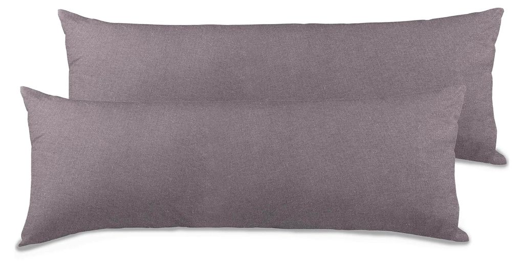 Classic Line Baumwoll Kissenbezug 2er-Set 40 x 145 cm dunkelgrau