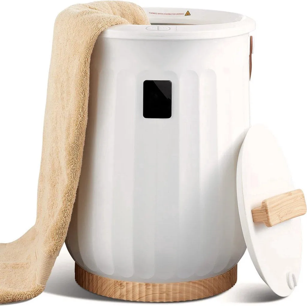 Chauffe-serviettes Électrique Happyment 20L Blanc avec Sécurité Enfant