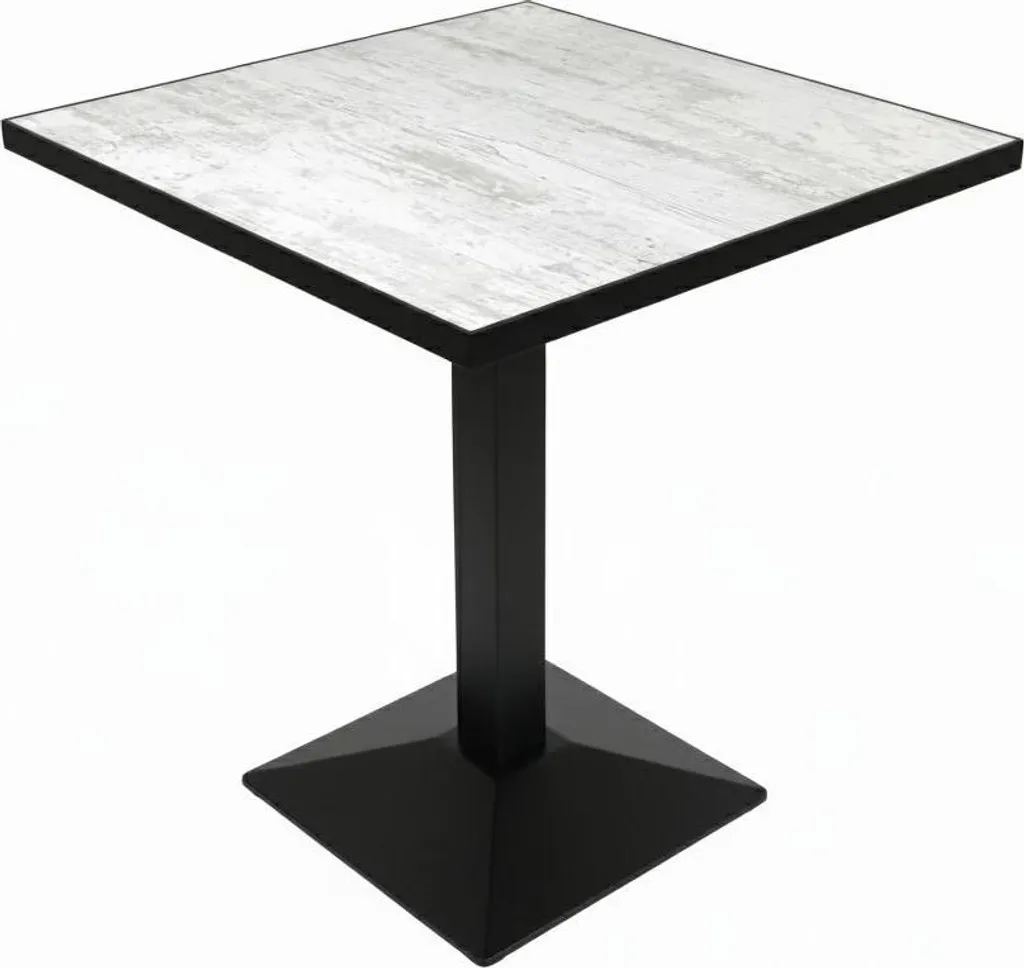 Table stable 60x60 Antique pied Iron Black relief anti-basculement