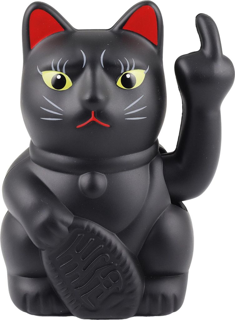 Glückskatze Angry Cat Maneki-neko Stinkefinger Mittelfinger Produktbild 