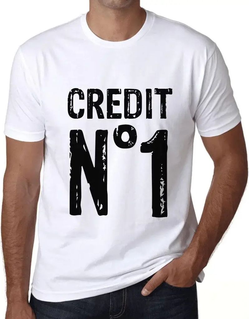 Herren Grafik T-Shirt Kredit Nr 1 – Credit No 1 – Öko-Verantwortlich Vintage Jahrgang Kurzarm Lustige Druck Geburtstag Geschenk Mann