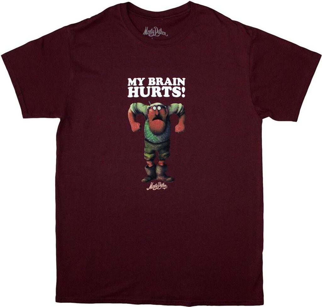 Monty Python - "My Brain Hurts" T-Shirt für Herren/Damen Uni RO12565 (XL) (Bordeauxrot)