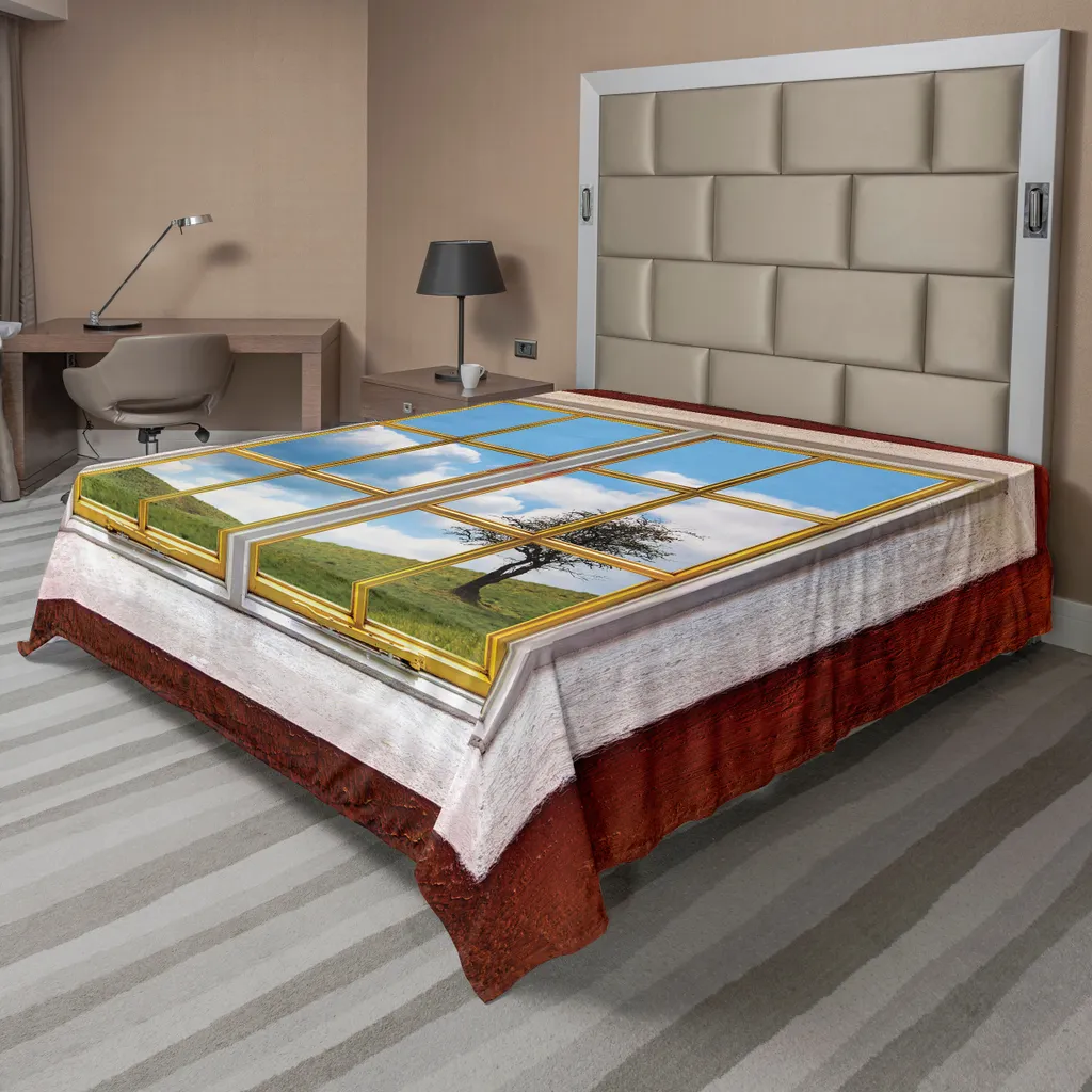 Drap de Lit Décoratif Image Fleurie pour Chambre Cottage - 266 x 260 cm