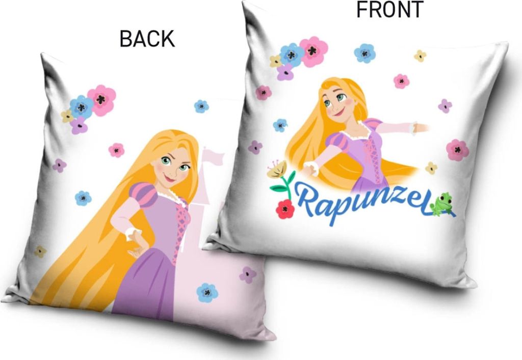 PHU CARBOTEX Disney Prinzessin Rapunzel Kissenbezug 40x40 cm Samt