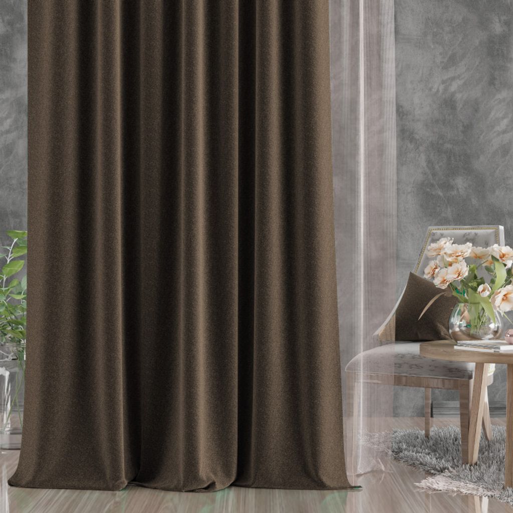 Zasłona na taśmie Welur Moradi Brąz 140x250cm Zdjęcie produktu 5