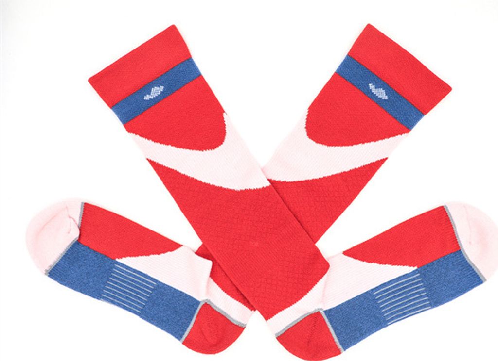 MEGAGROUP 4 Paar Casual Socken Stricksocken 40-44 Strümpfe rot weiß für Sport