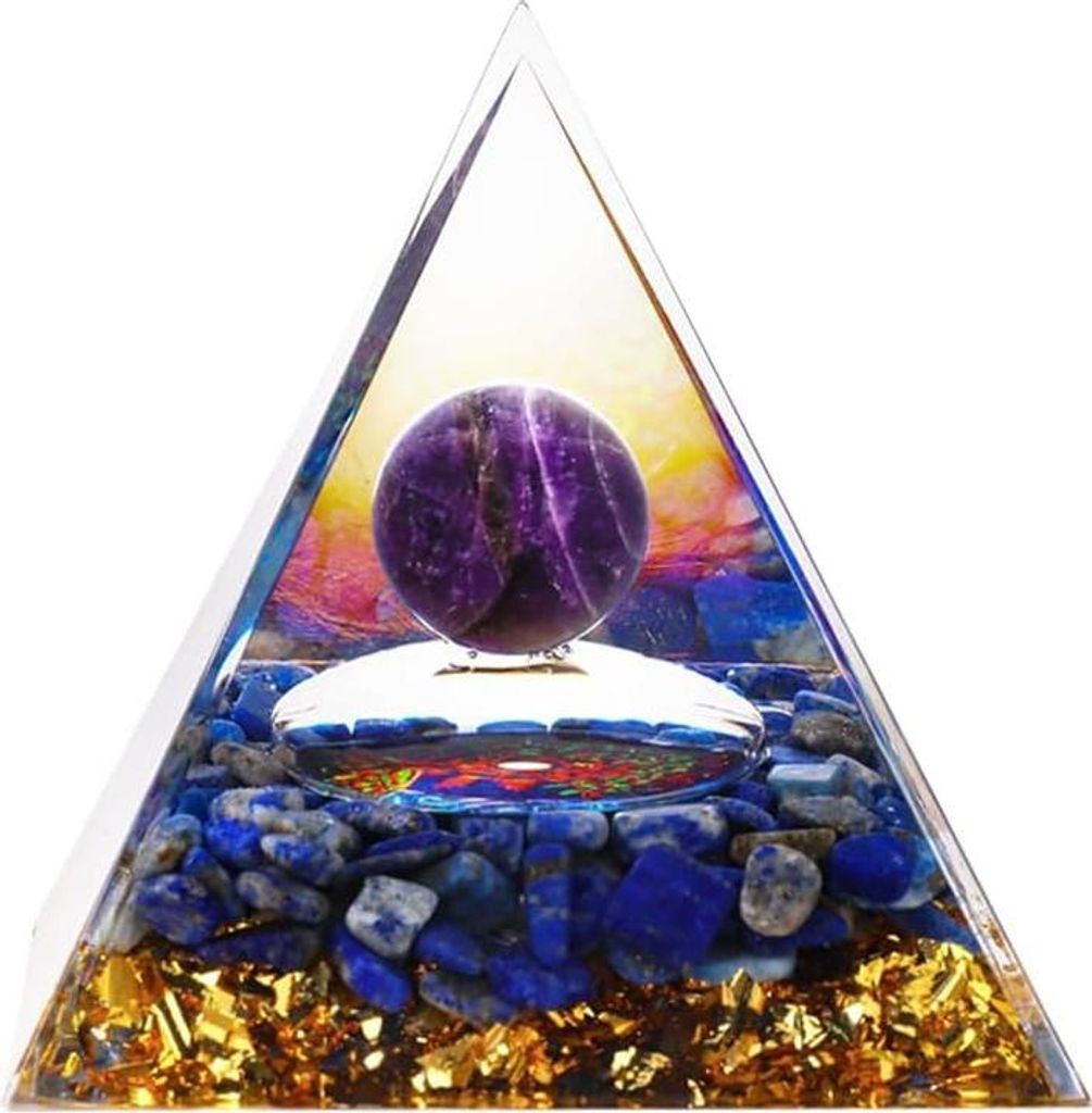 Kristallpyramide Mondstein Energieturm Natur Reiki Stein Schmuck für Yoga Meditation Stressabbau (Blau)