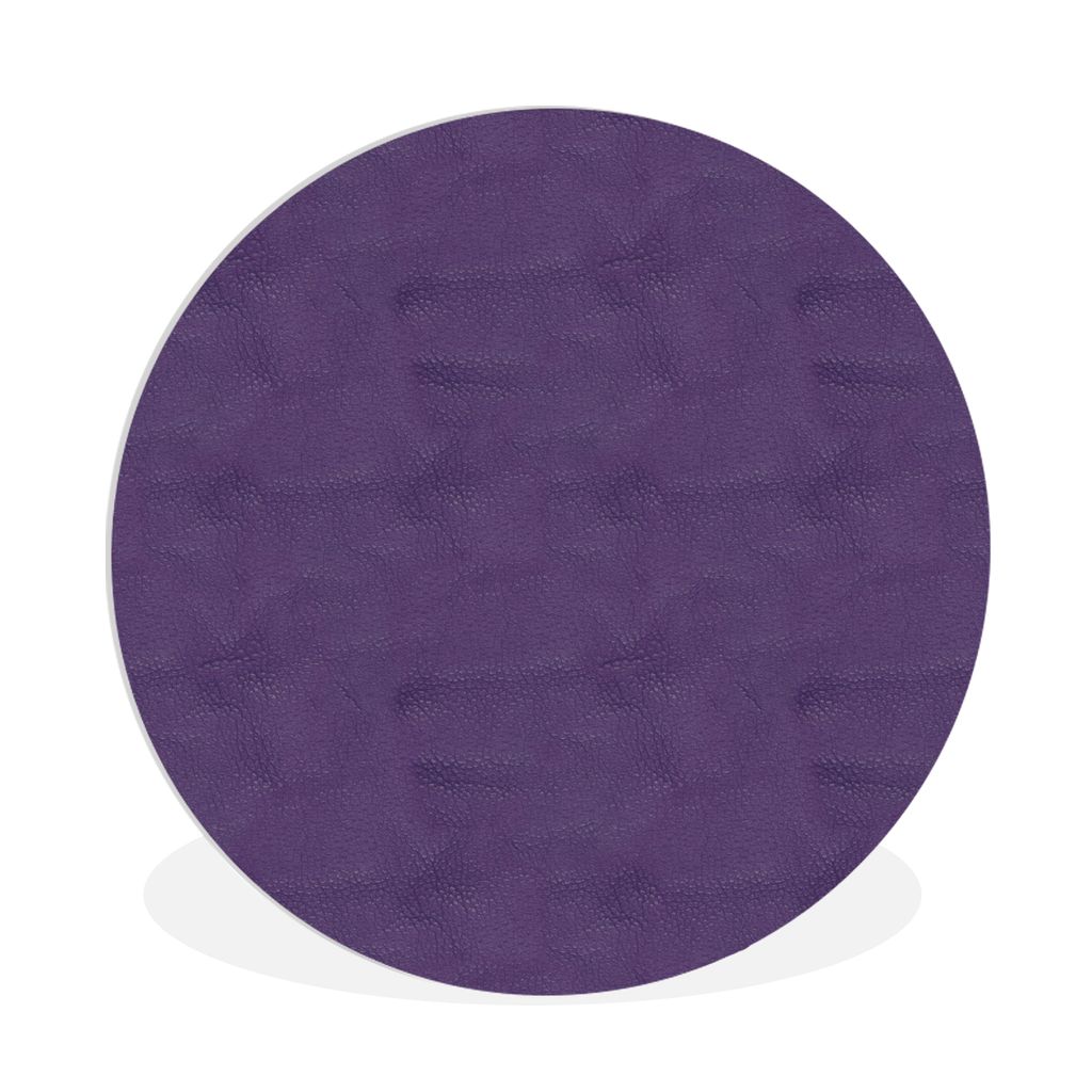 MuchoWow Rundes Wandbild - Runde Bilder Leder - Lila - Tiere Ø 90 cm Kreis Wanddekoration Kunststoff - Wandkreis - Wandschmuck - Wand-Kreis - Wo...