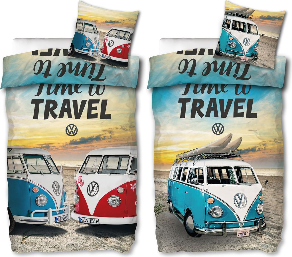 VW Volkswagen Bulli Time To Travel biancheria da letto Immagine del prodotto 