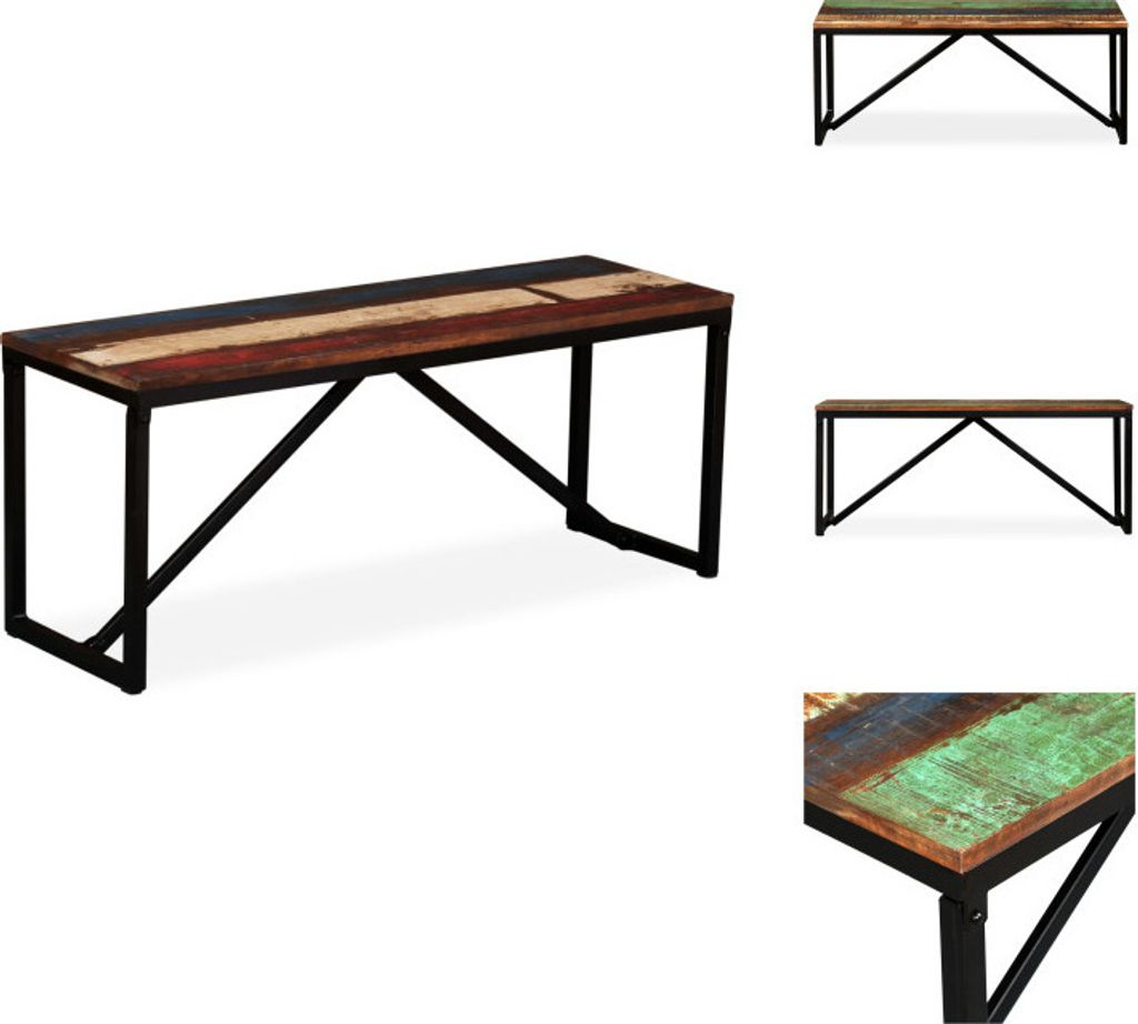 vidaXL Sitzbank Massivholz 110x35x45 cm - Truhen- & Flurbänke