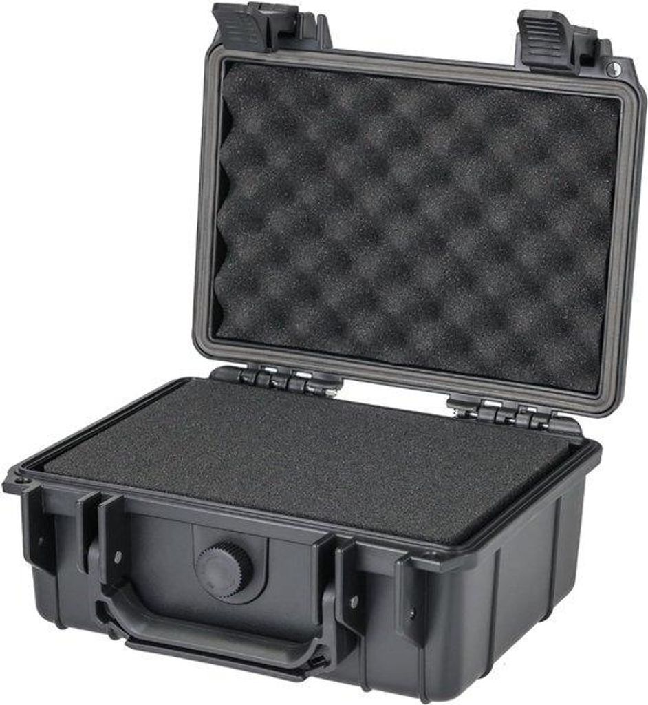 Outdoor Fototasche mit Schwarzem Roosterfoam – Robuster Transportkoffer für Kamera, Zubehör, Objektiv & Elektronik – Staub- und Stoßfestigke...