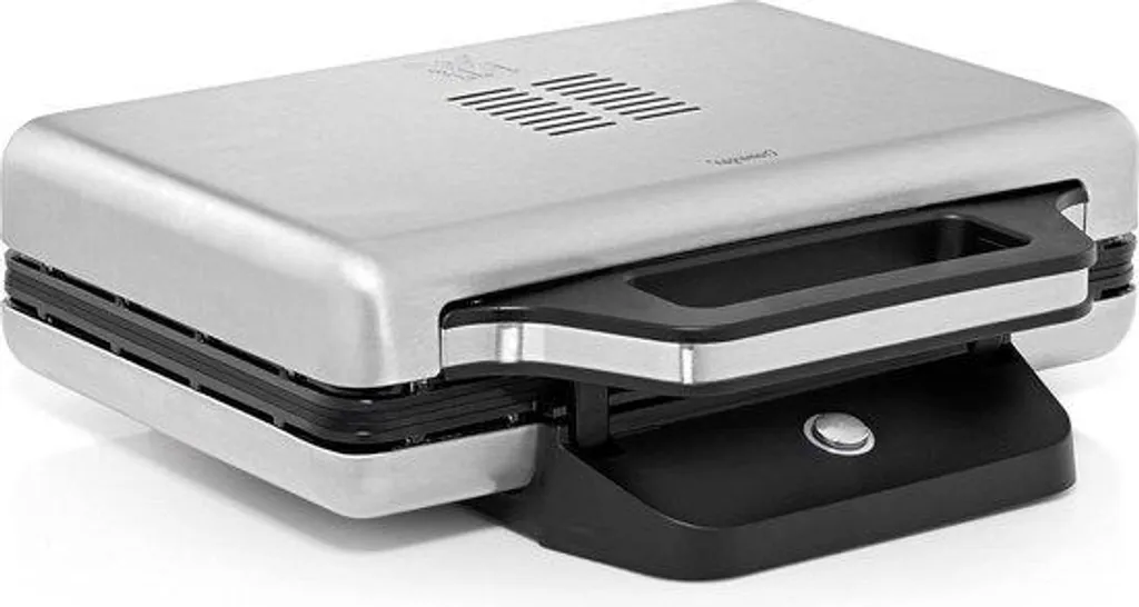 Grille-pain inox 2 fentes avec surélévation et finition argentée brossée chic