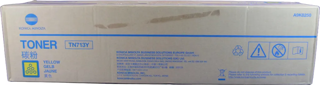 Toner jaune Konica Minolta TN713Y A9K8250 haute capacité d'origine