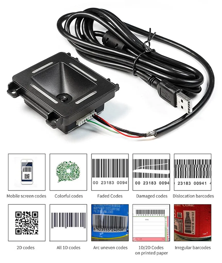 Module de scannage QR code et 1D automatique pour borne de paiement USB - 3