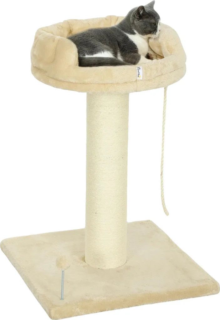 Tiragraffi 4 Piani Legno e Sisal Beige | Palestra per Gatti 83cm