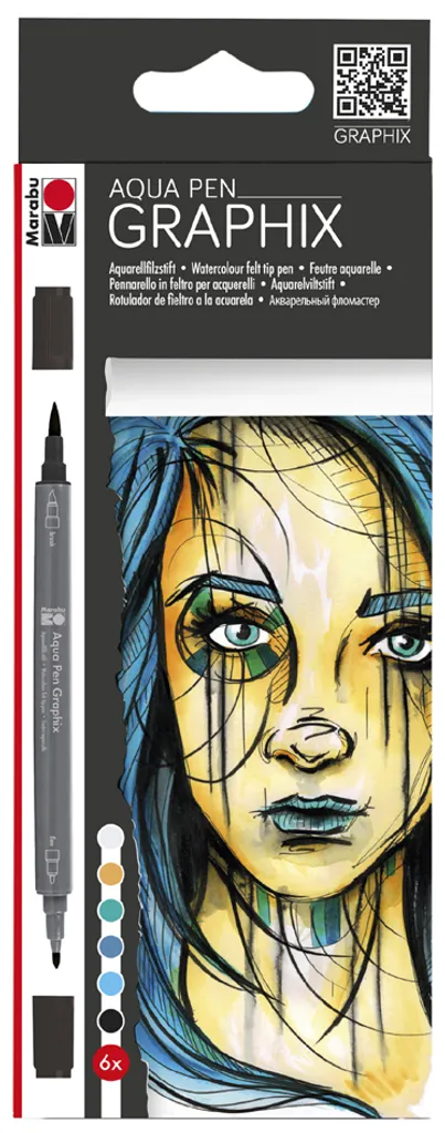 Feutres Marabu Aquarelliste Graphix Metropolitan pour peindre sans eau