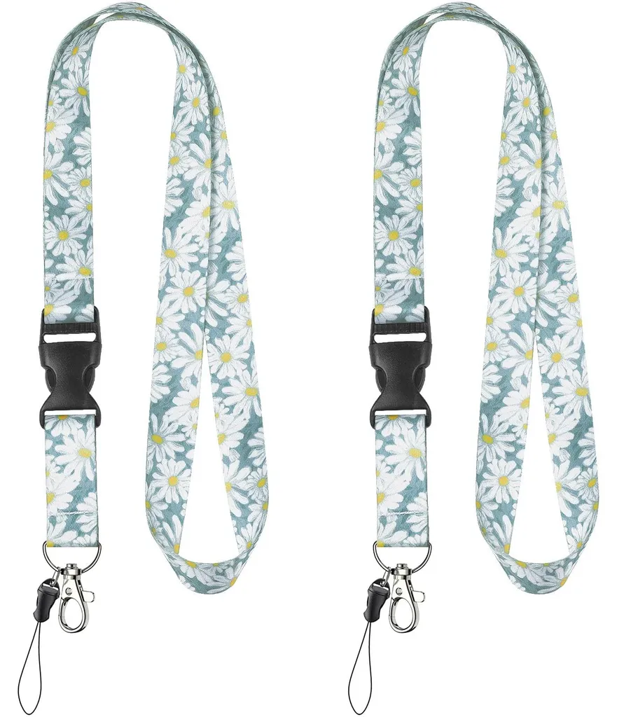 Étui pour carte d'identité féminin chic avec porte-clés et lanière
