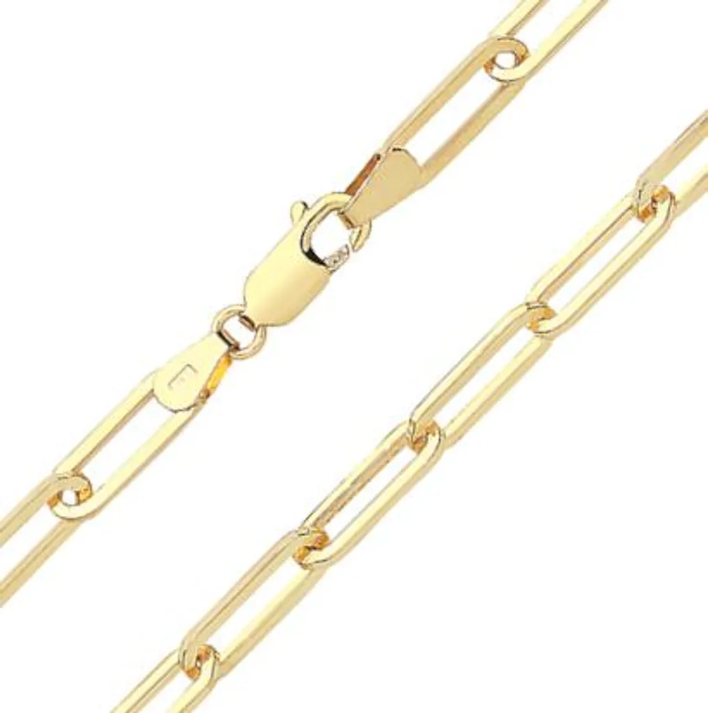 Bracelet Maille Trombone pour Femme en Or 9 Carats 18cm Élégant