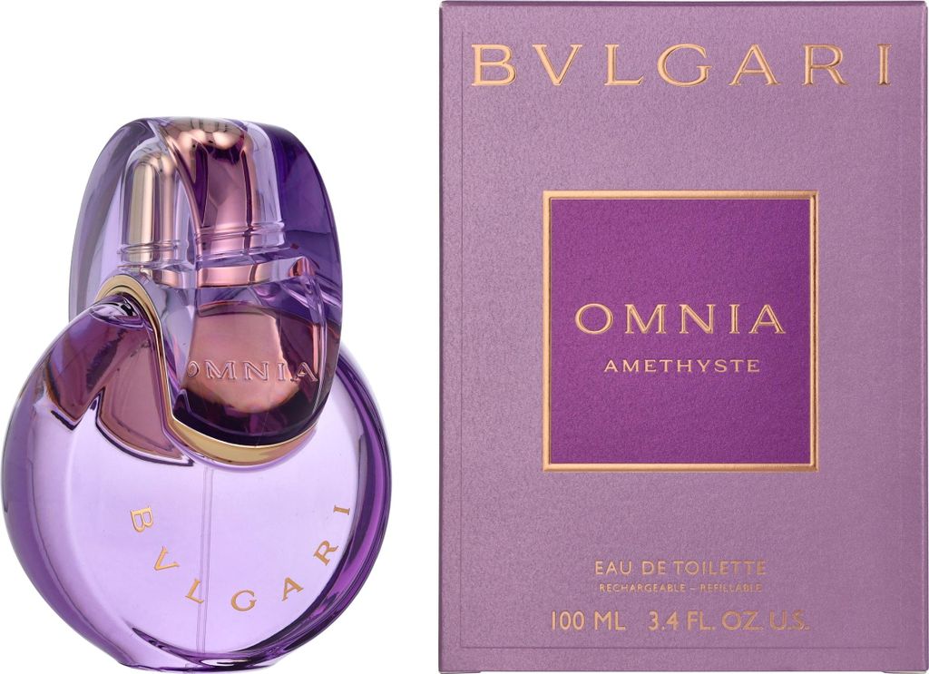 A perfume bottle and its packaging are displayed side-by-side against a white background.