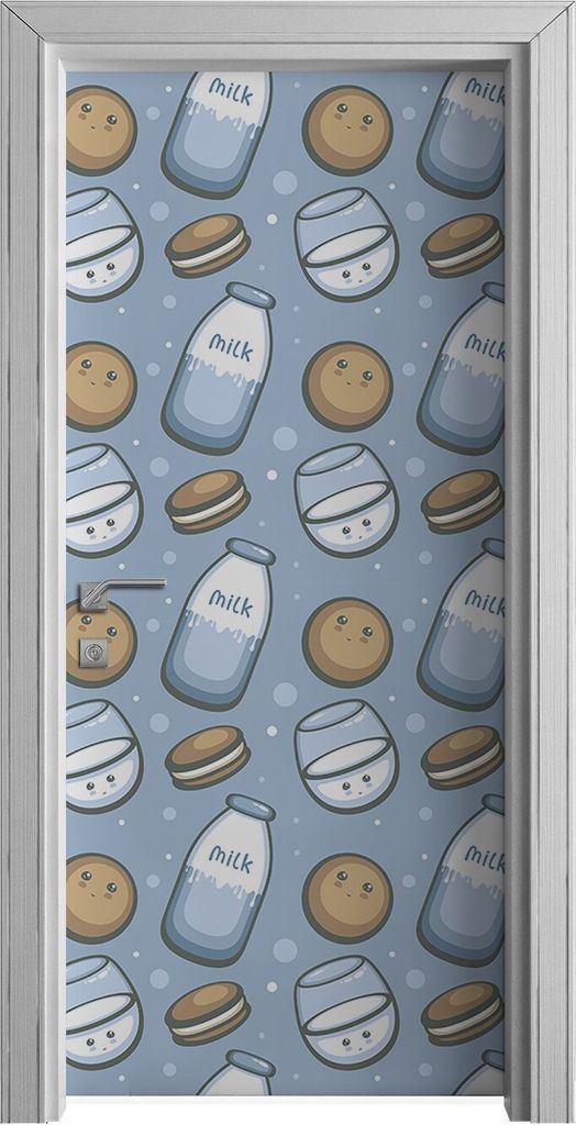 Tür Selbstklebende 90x210 cm Türfolie Türtapete Klebefolie - Milch und Keks