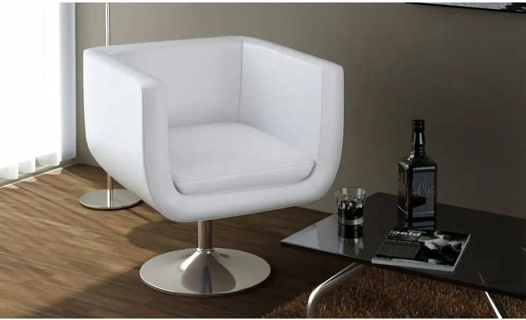 Siège de bar blanc similicuir facile à nettoyer et stable - 2 pcs - 8