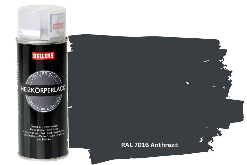 OELLERS Premium Heizkörperlack Spray RAL 7016 Anthrazitgrau Produktbild 