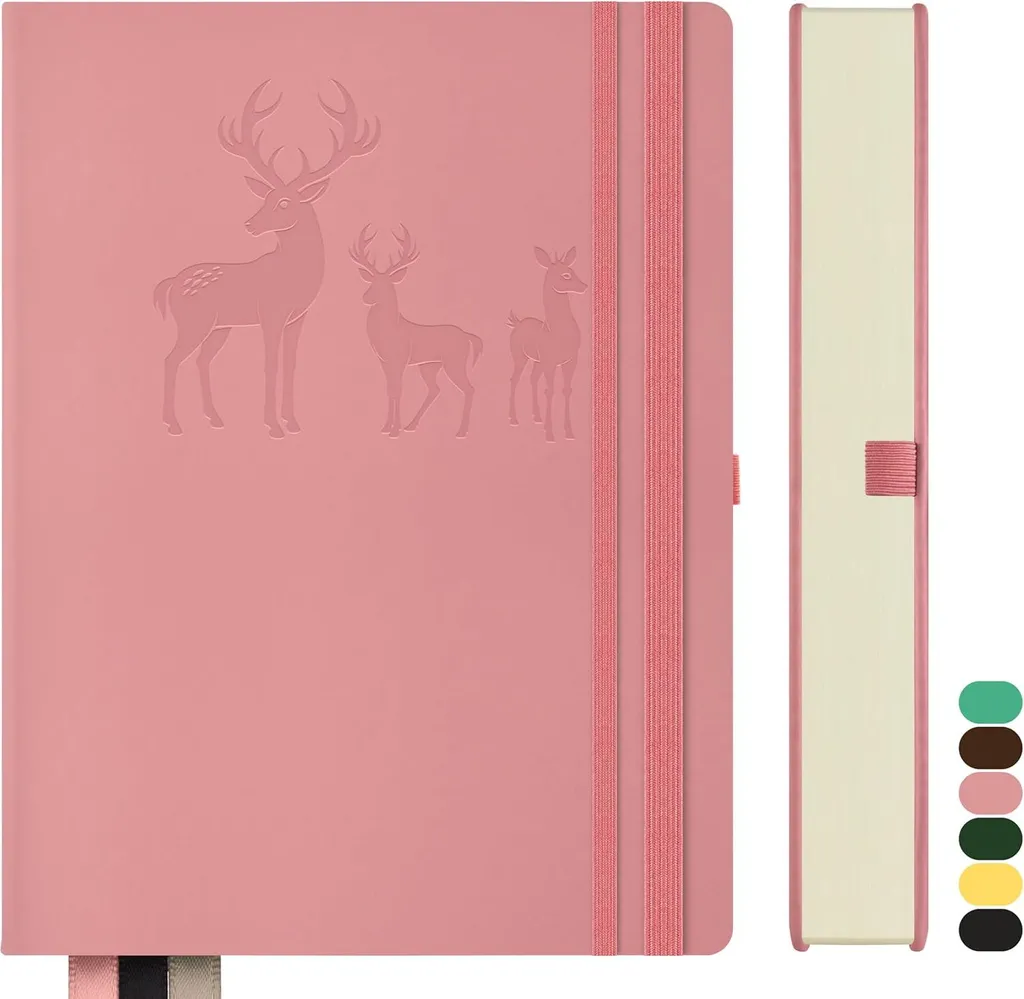 Carnet de Notes B5 Ligné 300 Pages Rose Papier 100gsm Couverture Rigide