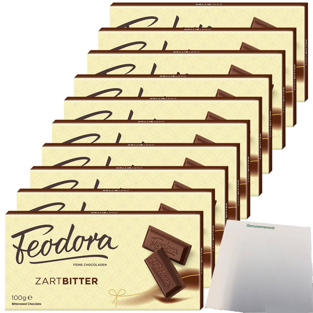 Feodora Schokolade Zartbitter VPE (10x100g Tafel) + usy Block