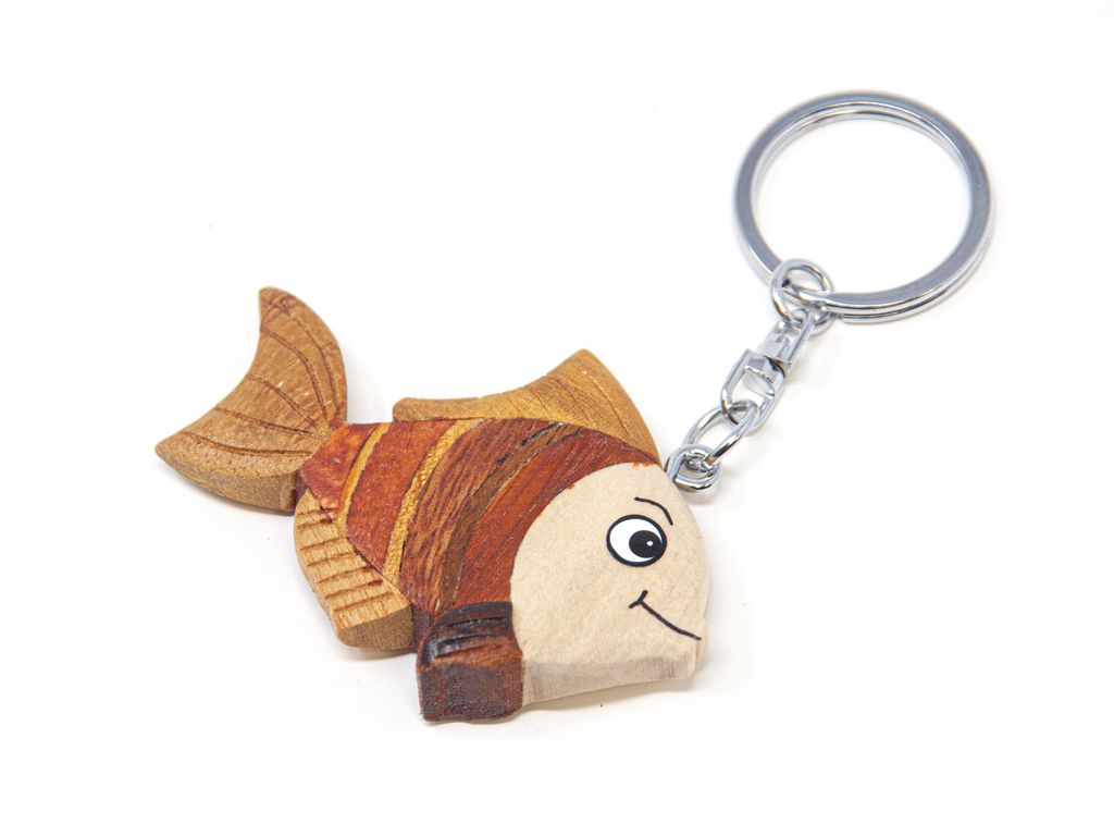 Schlüsselanhänger aus Holz - Goldfisch Produktbild 
