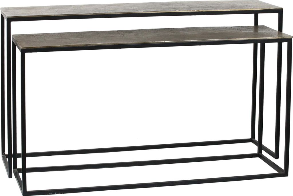 PTMD – Beistelltisch Kae – Schwarz – 149 x 41 x 85,5 cm – 2er-Set