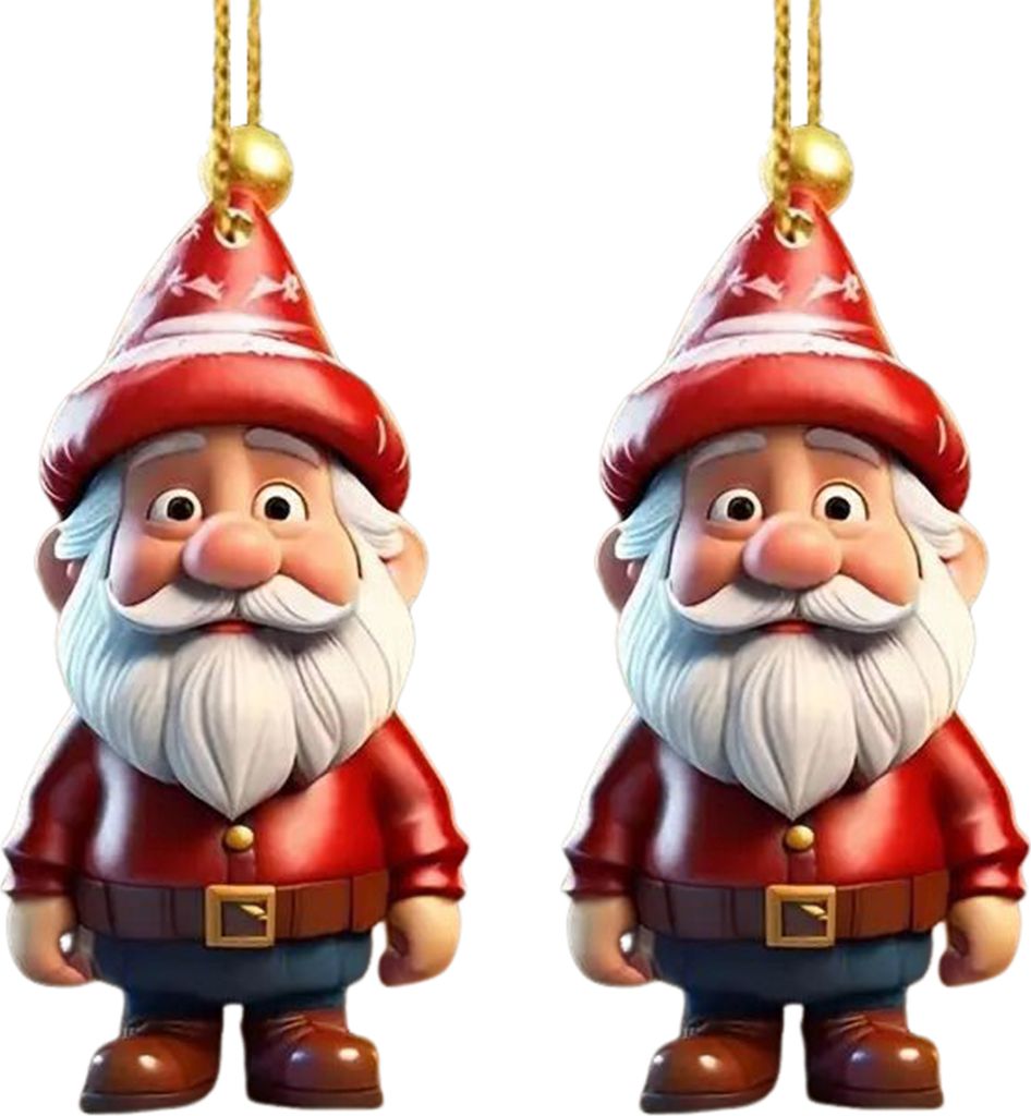 1 Paar Cartoon-Figuren-Anhänger, einfach aufzuhängen, Acryl-Weihnachtsschmuck, bunt, wiederverwendbar, zum Aufhängen, für festliche Heimdekorat...