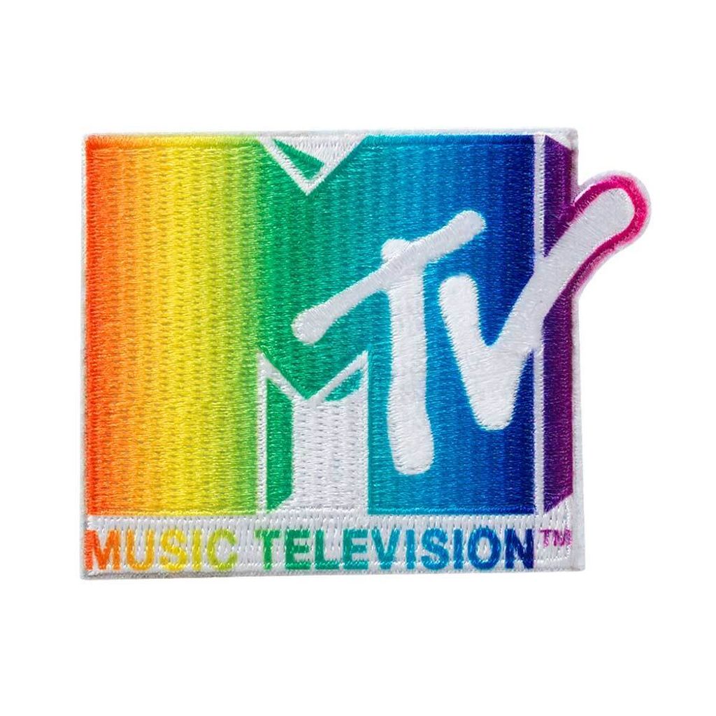 Mono-Quick MTV Bunt - Aufnäher, Bügelbild, Aufbügler, Applikationen, Patches, Flicken, zum aufbügeln, Größe: 5,2 x 6,7 cm