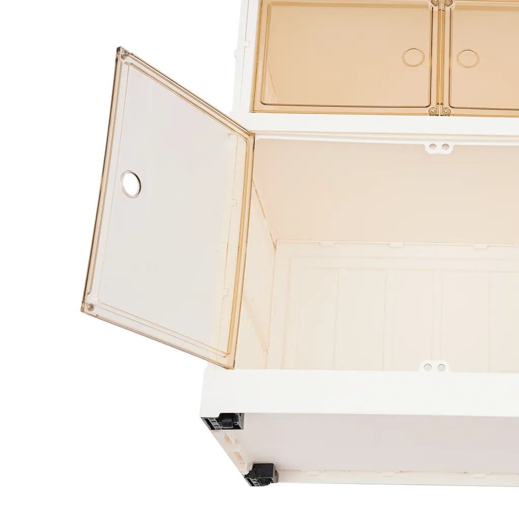 Boîte de rangement à chaussures pliable 3 étages blanc gain de place - 9